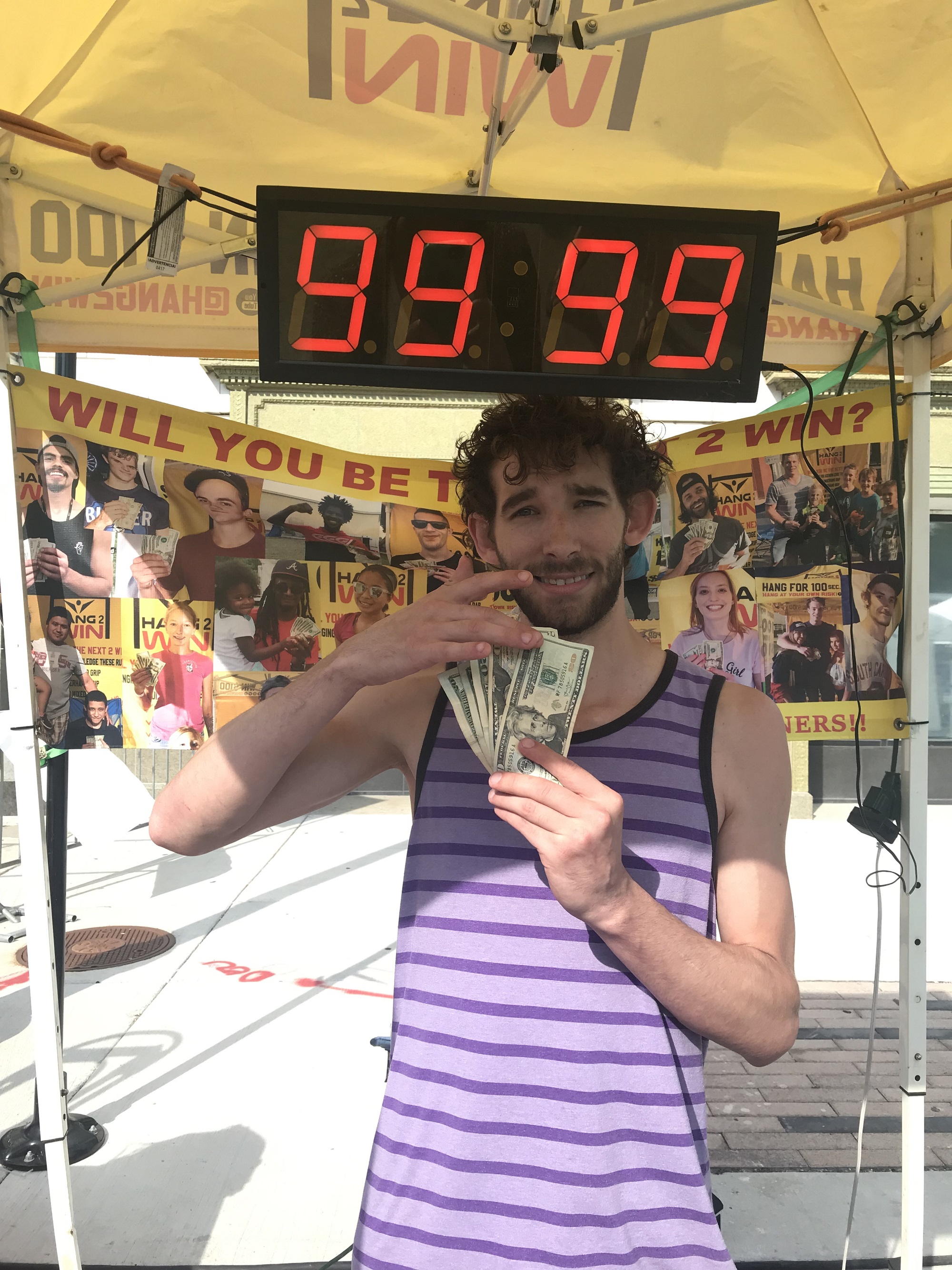 Hang Challenge participant at a Hang2Win event