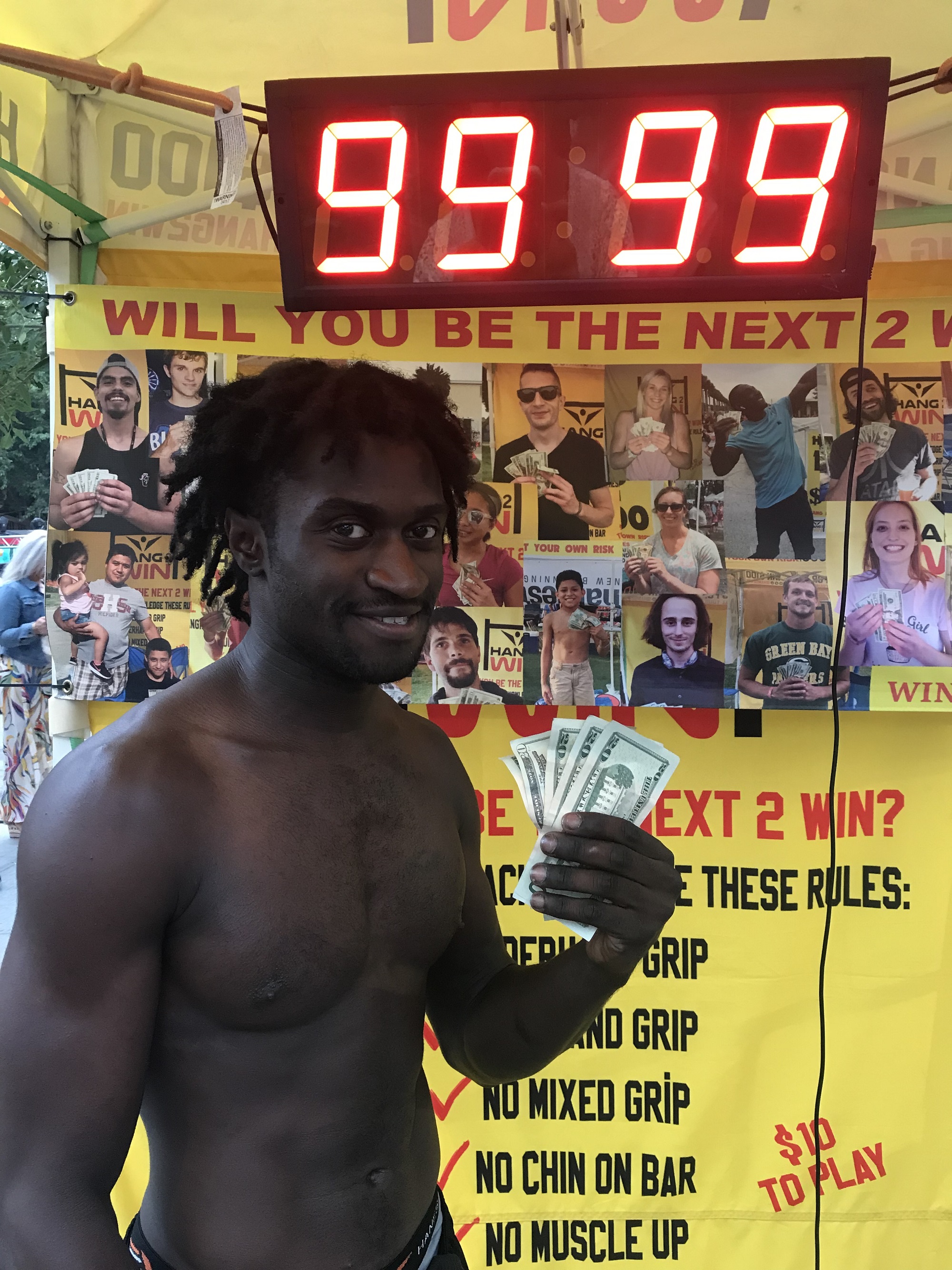 Hang Challenge participant at a Hang2Win event